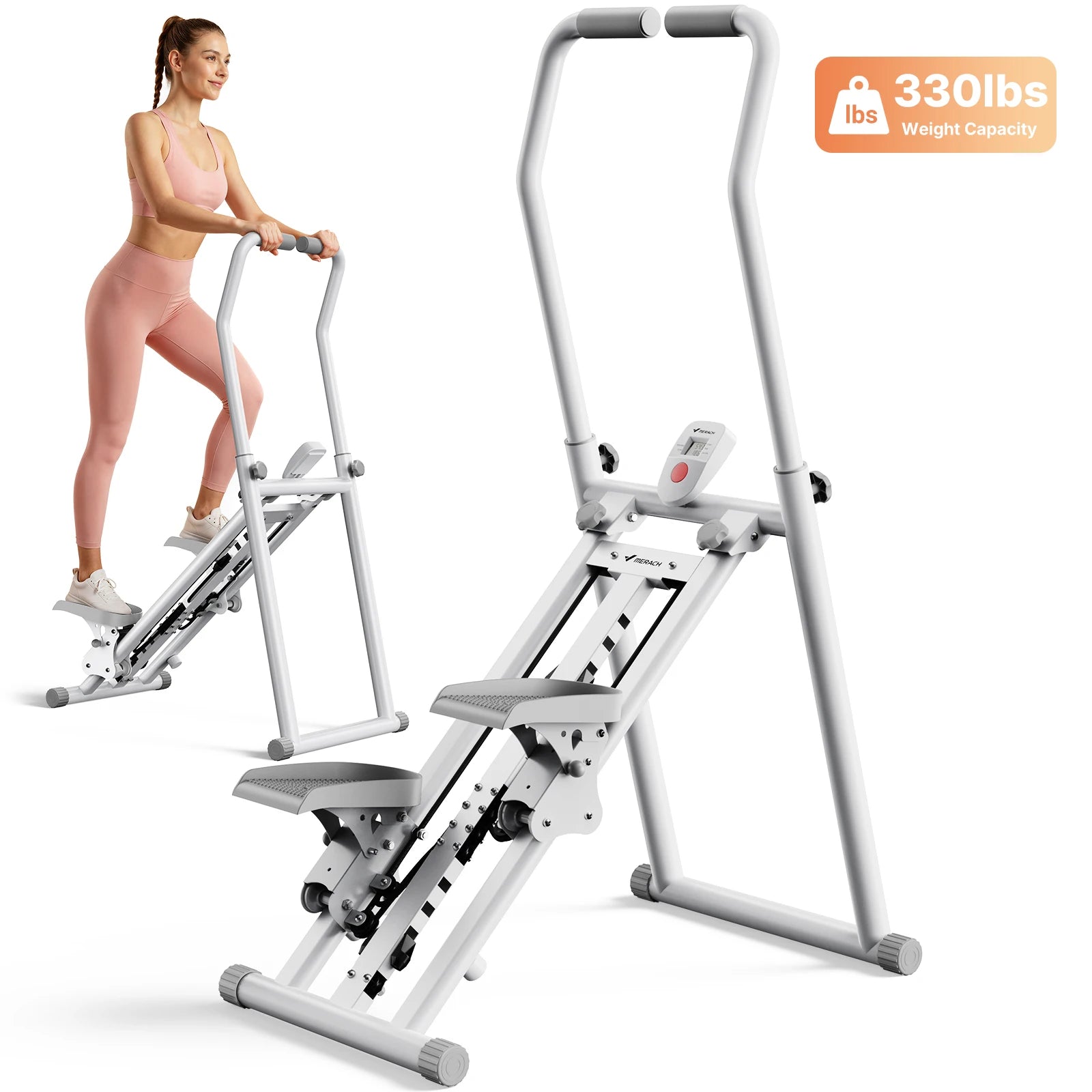 MERACH Stair Stepper Foldable Full Body Workout Silent Multi-functional Adjustable Fitness Climbing Machine for Home Use Exercise Running Sweating by S And B Enterprise