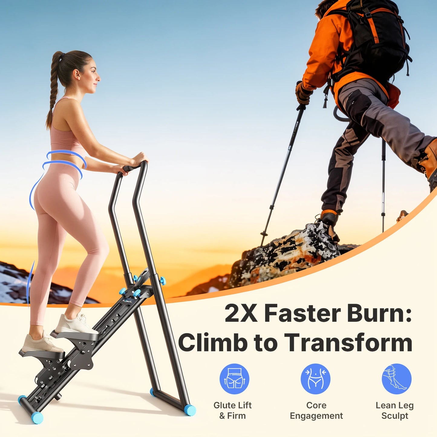 MERACH Stair Stepper Foldable Full Body Workout Silent Multi-functional Adjustable Fitness Climbing Machine for Home Use Exercise Running Sweating by S And B Enterprise