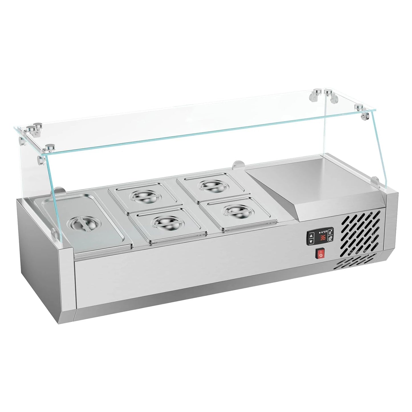 SHICUO ETL Certified Sandwich Salad Pizza Prep Table Refrigerator