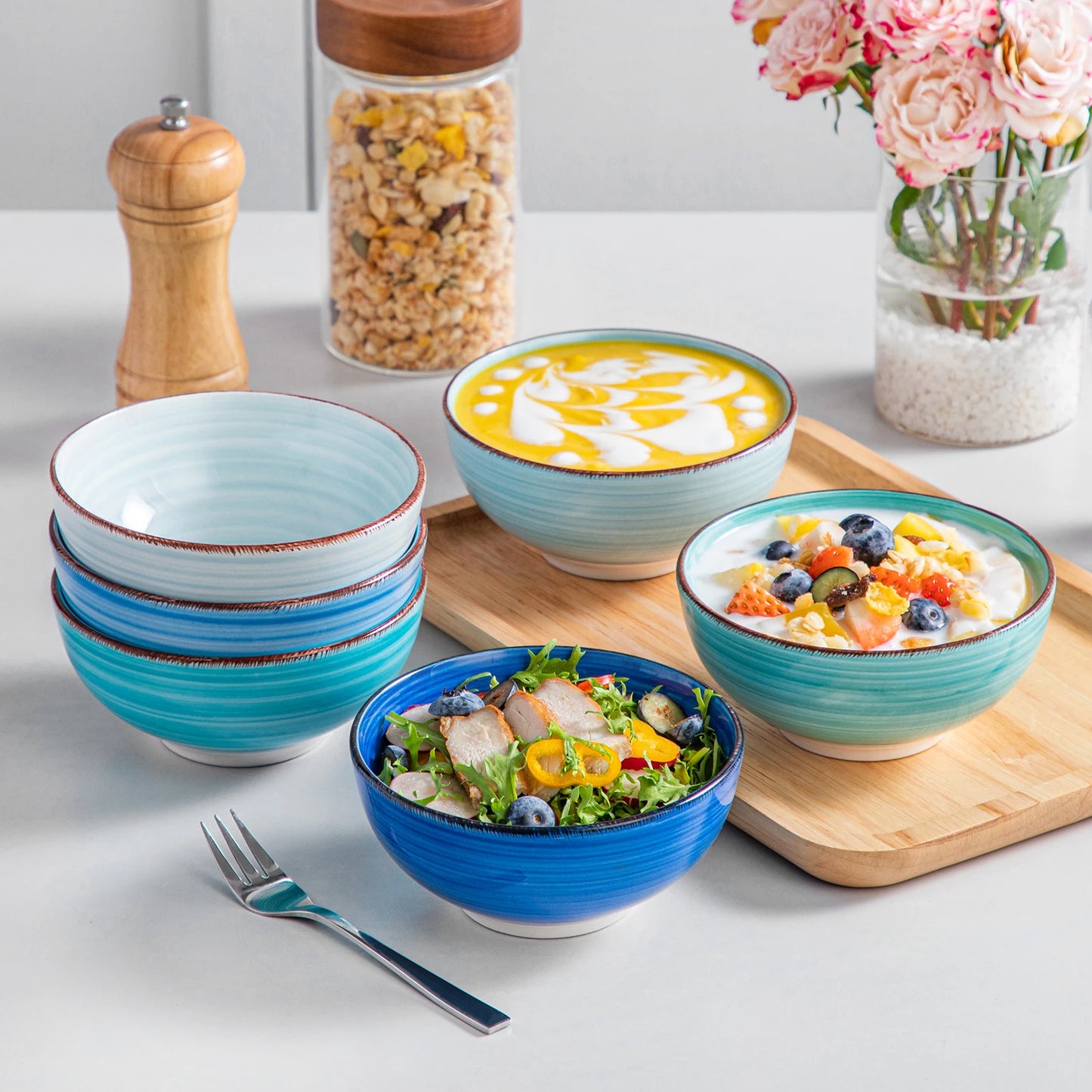 Malacasa Bonita Porcelain Dinnerware Serving Bowl Set