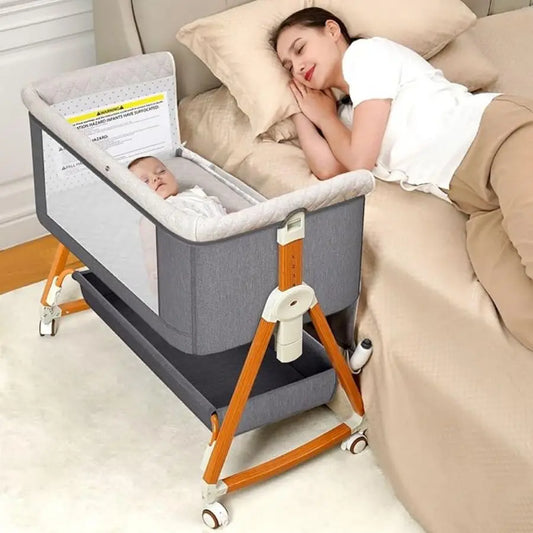 Foldable 3in1 Baby Bassinet Bedside Sleeper with Wheels