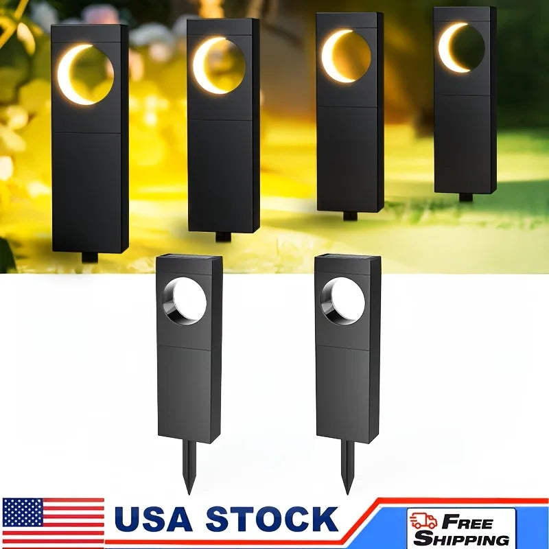 Solar Pathway Lights Outdoor Waterproof Bright Moon Auto On/Off Garden Light for Yard Patio Porch Lawn Outside Decor Lighting by S And B Enterprise