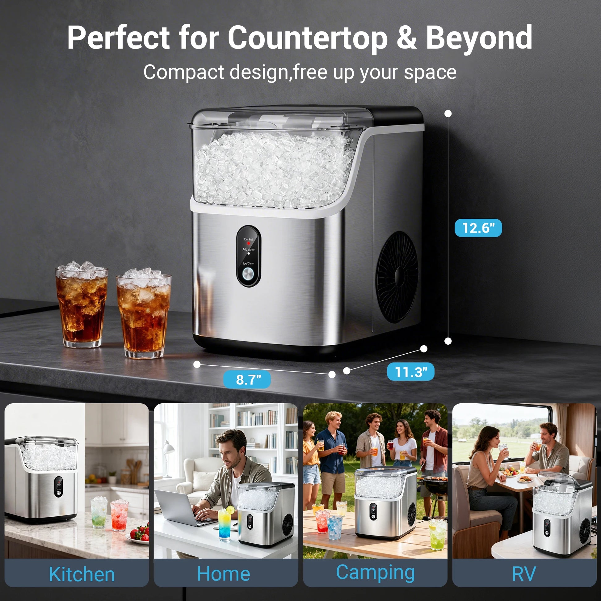 SHICUO Nugget Ice Maker Countertop Chewable Pellet Ice by S And B Enterprise