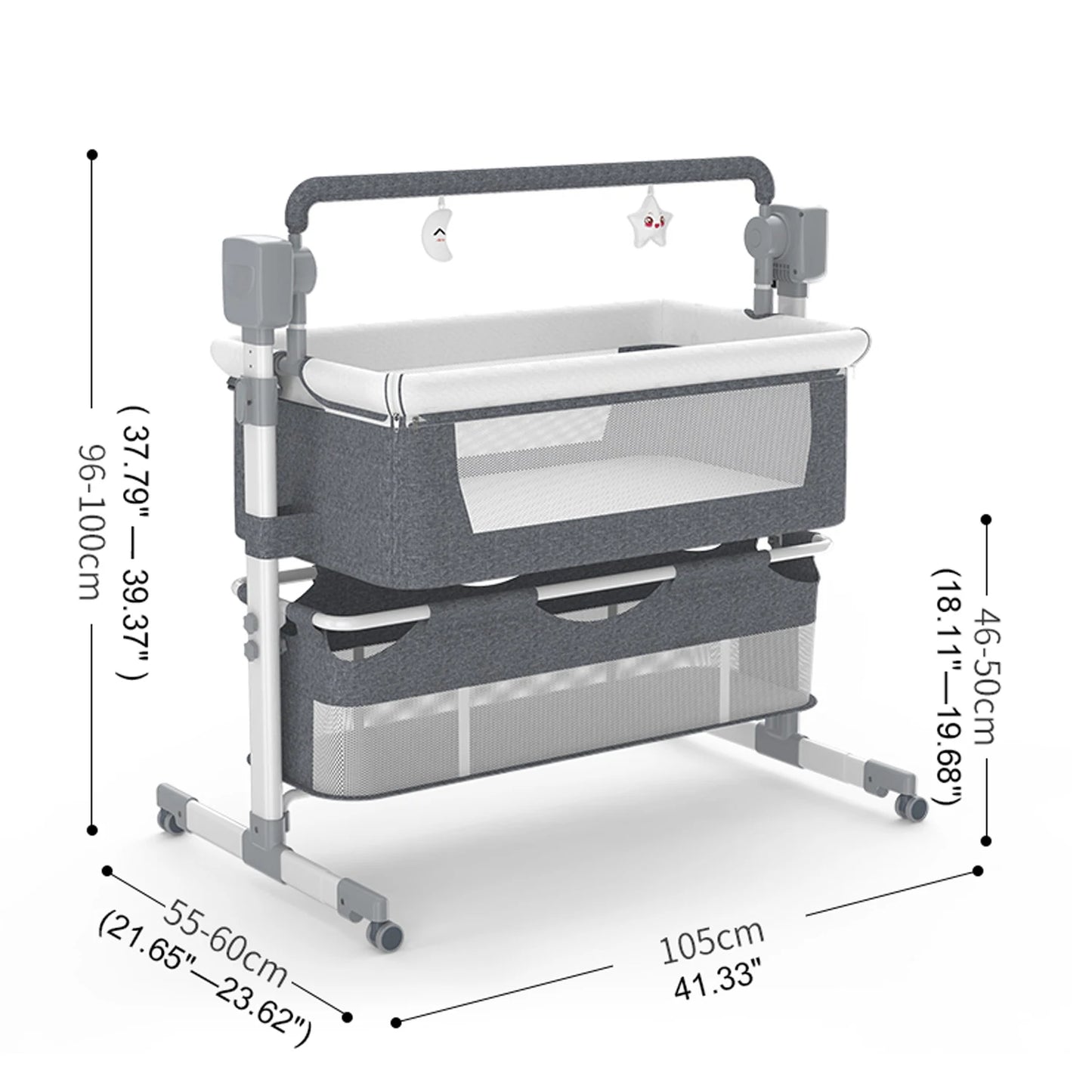 Baby Bassinet With Automatic Rocking And Bedside Sleeper