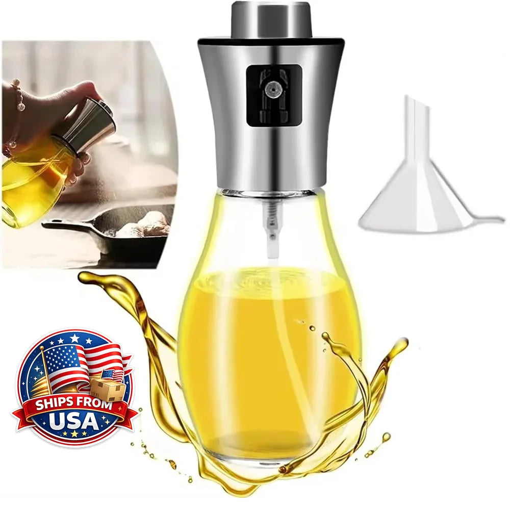 Oil Sprayer For Cooking 200ML Olive Oil Fine Mist Spray Bottle Stainless Steel Dispenser For Air Fryer Salad Baking by S And B Enterprise