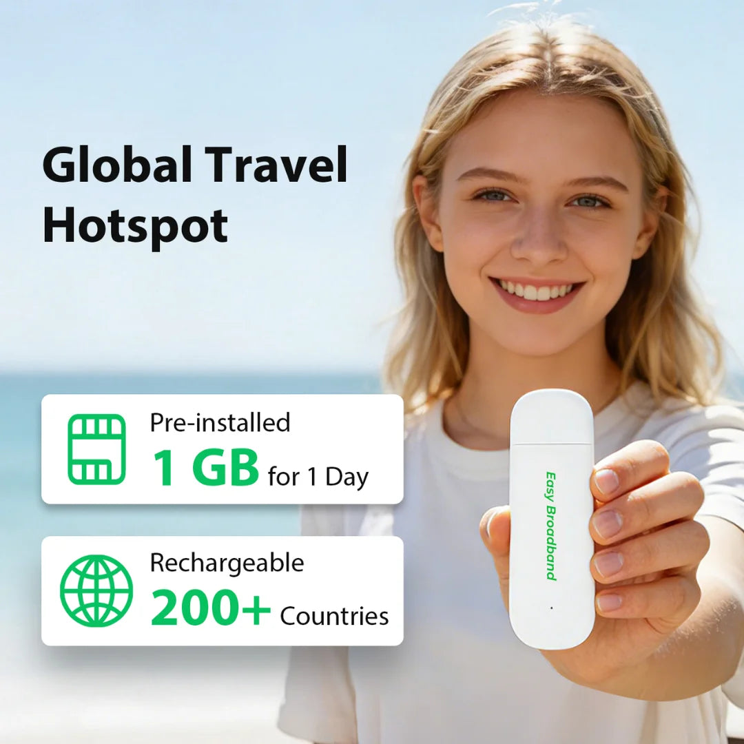 EIOTCLUB USB 4G LTE Modem With 1GB SIM Card Hotspot