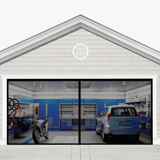 Hands Free Magnetic Garage Door Screen With Quick Close Magnets