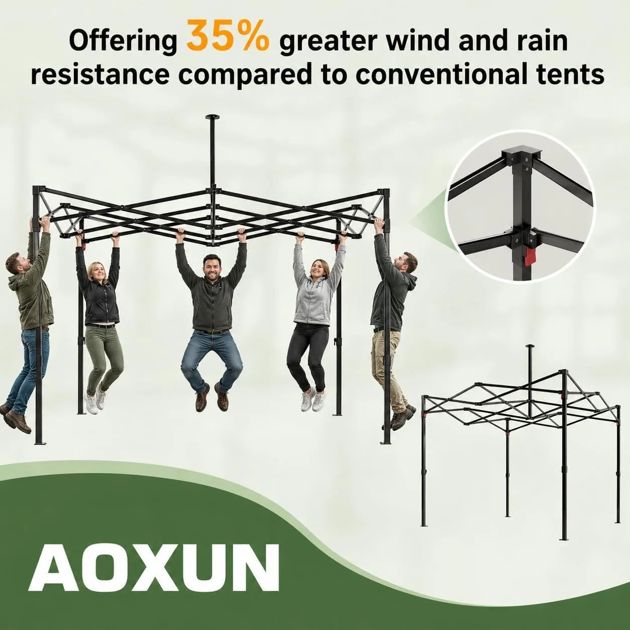 Aoxun 3x3m Pop Up Gazebo Tent Waterproof UV50+ Folding Canopy with Sand Bags & Carry Bag Outdoor Party Tent for Camping Beach Wedding by S And B Enterprise