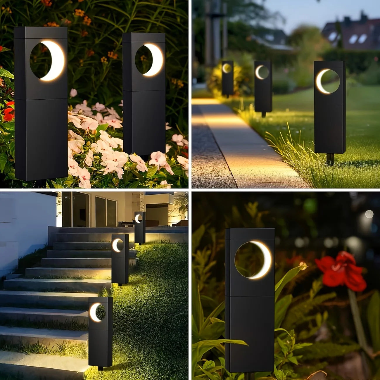 Solar Pathway Lights Outdoor Waterproof Bright Moon Auto On/Off Garden Light for Yard Patio Porch Lawn Outside Decor Lighting by S And B Enterprise