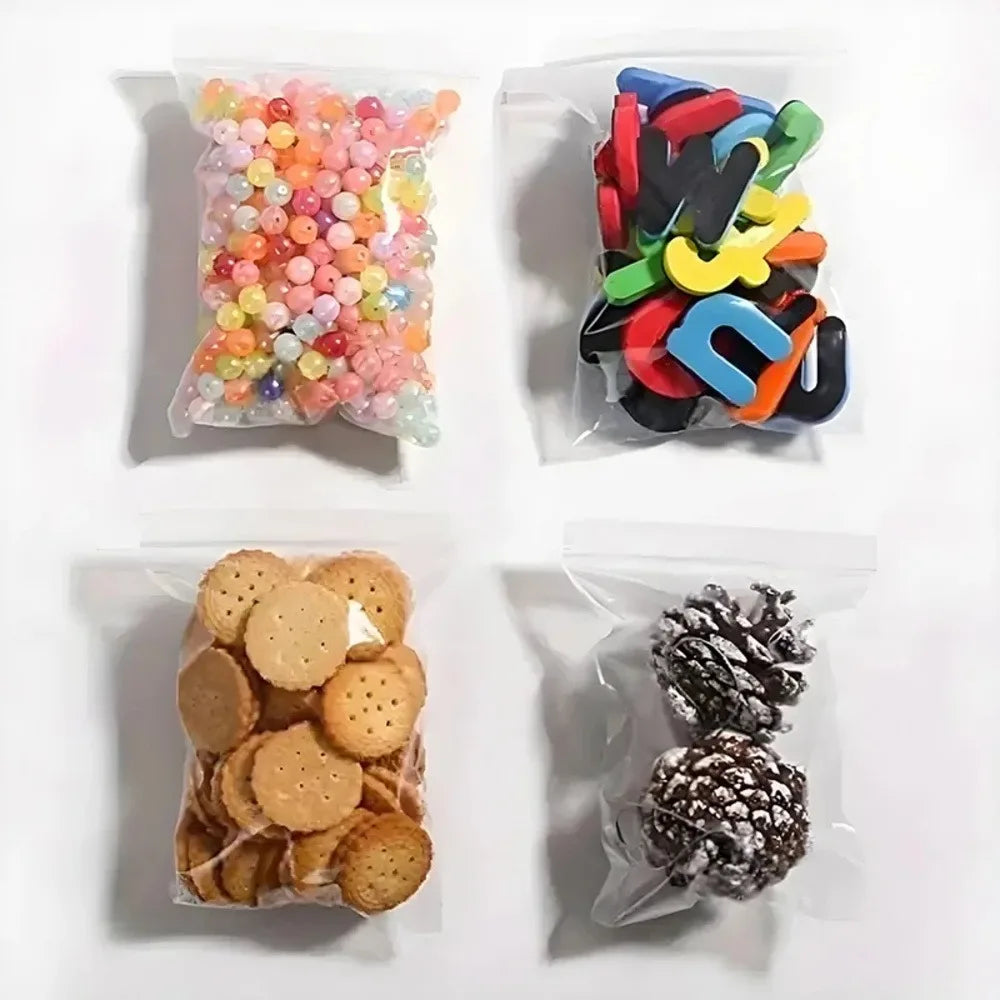 8*12cm 100 PCS,Thickened Plastic Sealed Clear Zip Lock Bags – New PE Material, Waterproof Seal, Heavy-Duty, Universal Packaging by S And B Enterprise