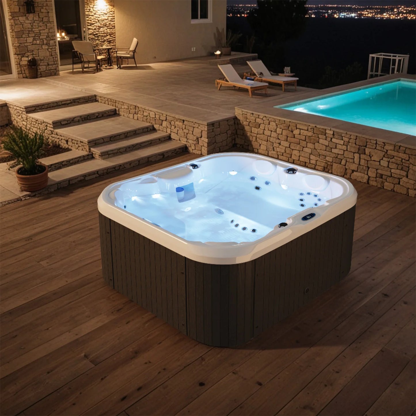Outdoor Hot Tub With Intelligent Control And Water Purification