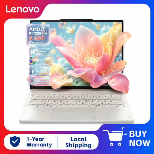 Lenovo Yoga 7a 2-in-1 laptop, seashell color, 14-inch 2K OLED touchscreen