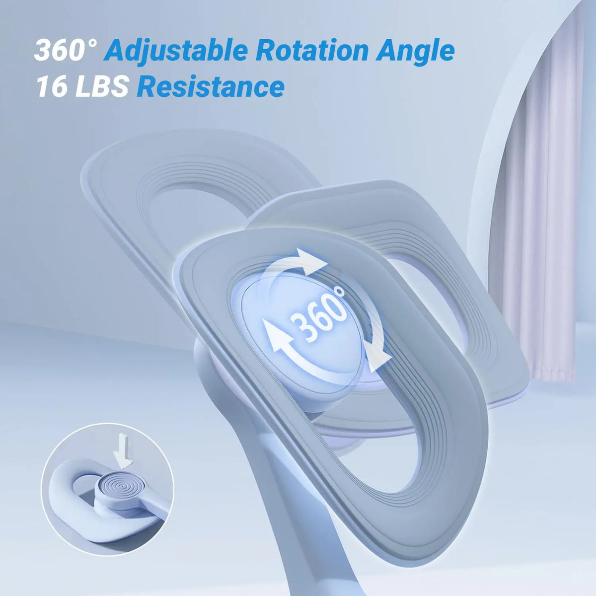 MERACH Thigh Trainer pelvic floor exercise device, white/gray, 360° rotation, 16 lb resistance, S And B Enterprise.