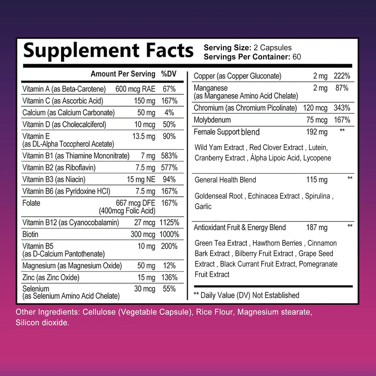 PslalaeCharge Women's Daily Multivitamin Capsules For Energy And Immunity