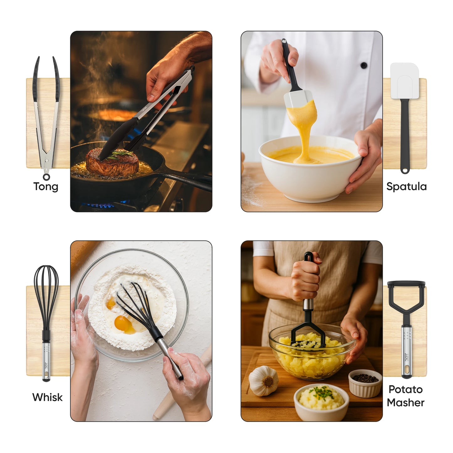 LDC Lux Decor 23 Piece Utensils Set Stainless Steel Handles