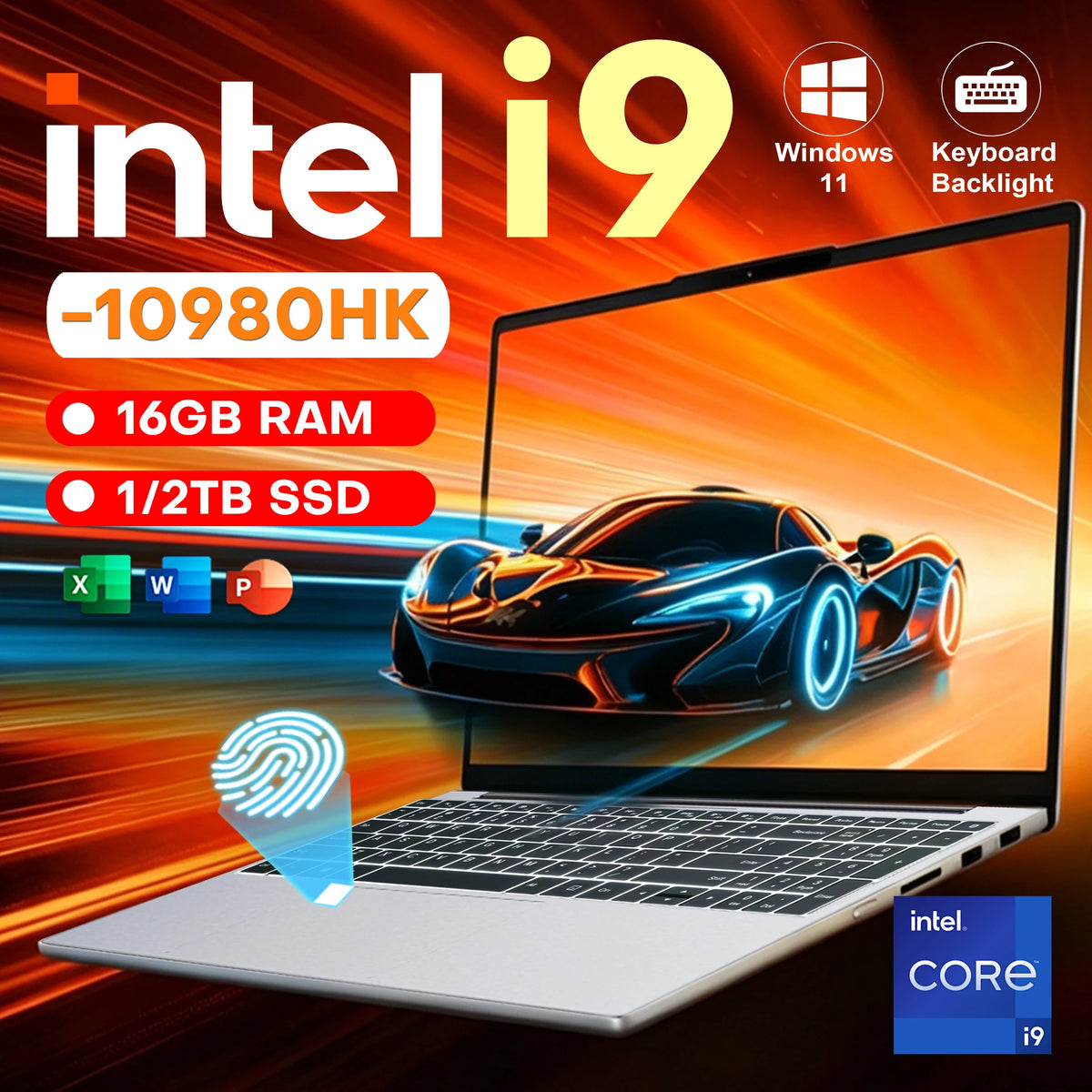 Silver S And B Enterprise laptop with Windows 11, Intel Core i9, 16GB RAM, 1TB SSD