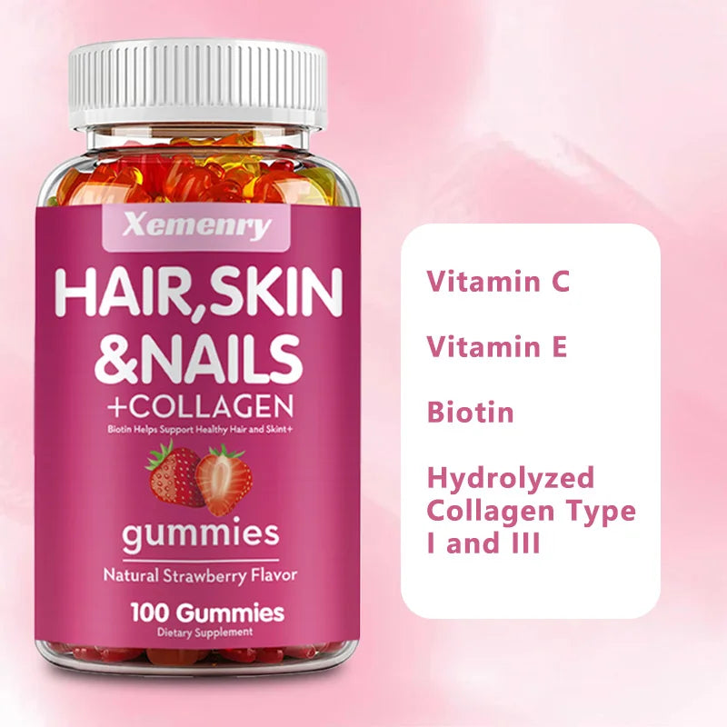 Xemenry Biotin Gummies For Hair Skin Nails And Collagen