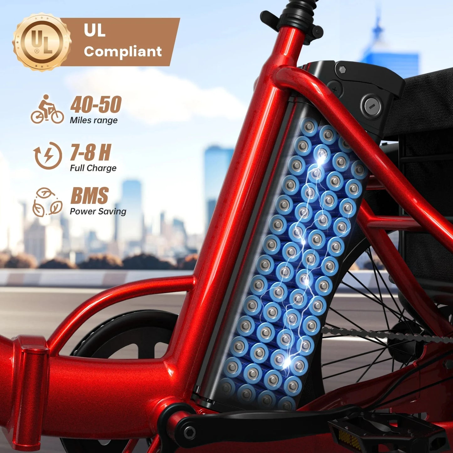 QRONGE Electric Bike For Adults 960W Peak Folding Tricycle