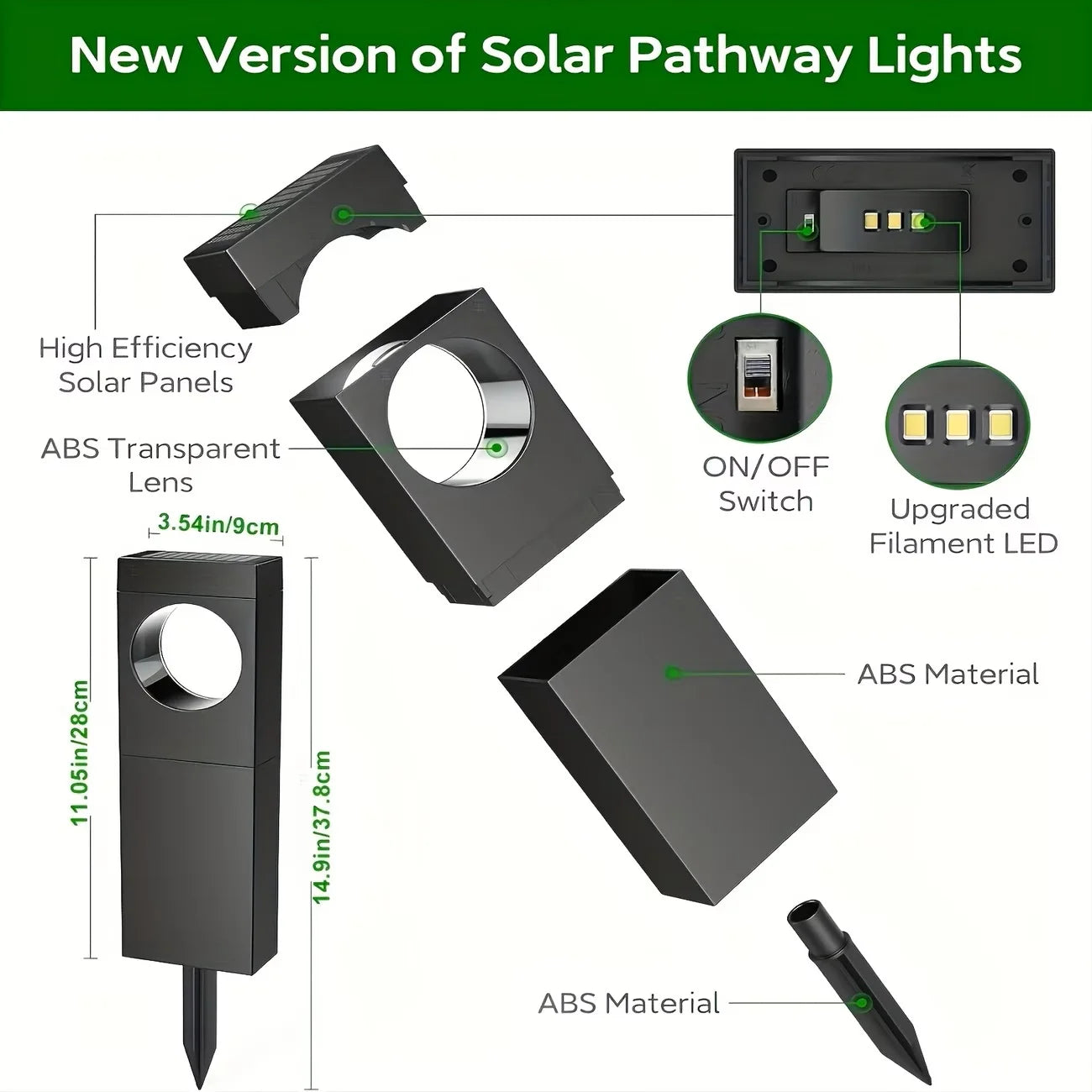 Solar Pathway Lights Outdoor Waterproof Bright Moon Auto On/Off Garden Light for Yard Patio Porch Lawn Outside Decor Lighting by S And B Enterprise