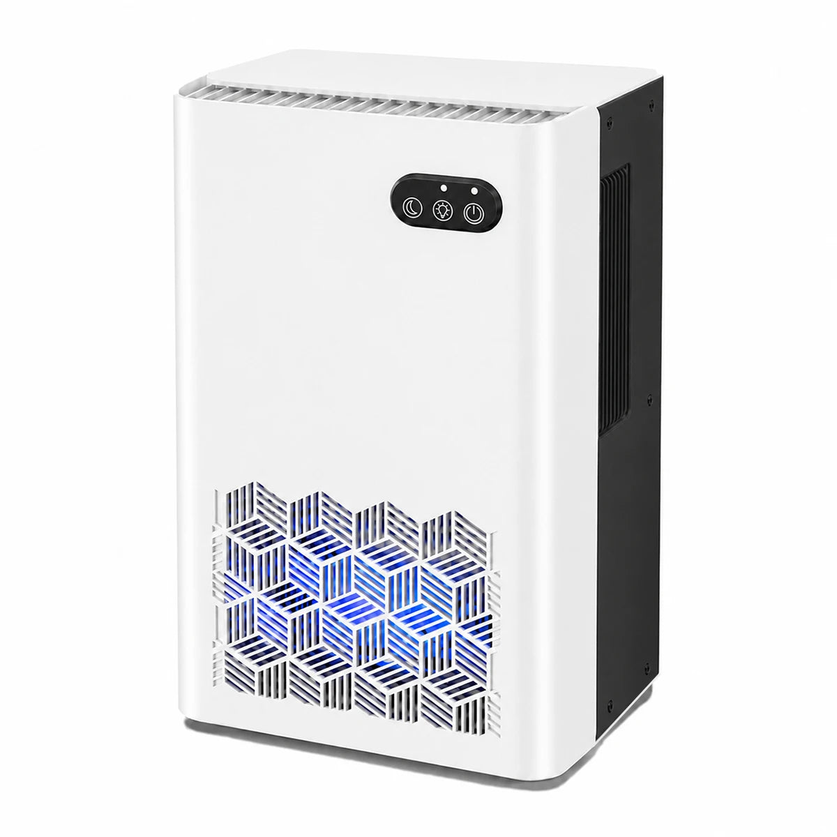 S And B Enterprise Quiet Portable Dehumidifier, white with black side panel and control buttons
