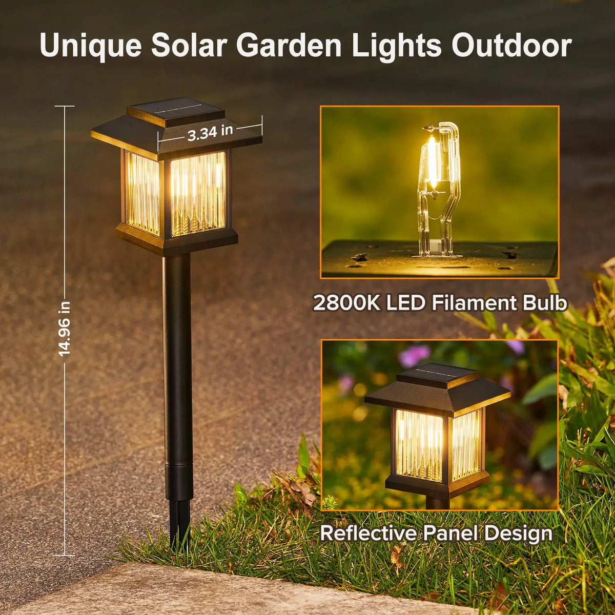 Solar pathway light by S And B Enterprise, black metal post lantern with glass panels for outdoor gardens