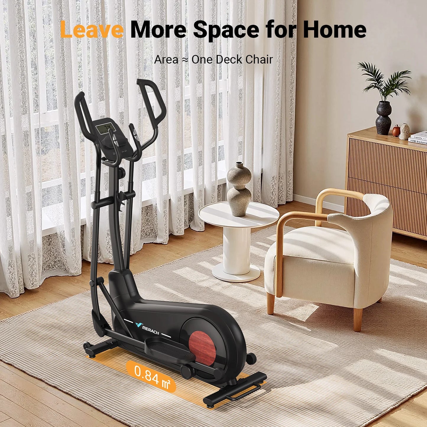MERACH Elliptical Exercise Machine Magnetic Drive 8 Resistance Levels