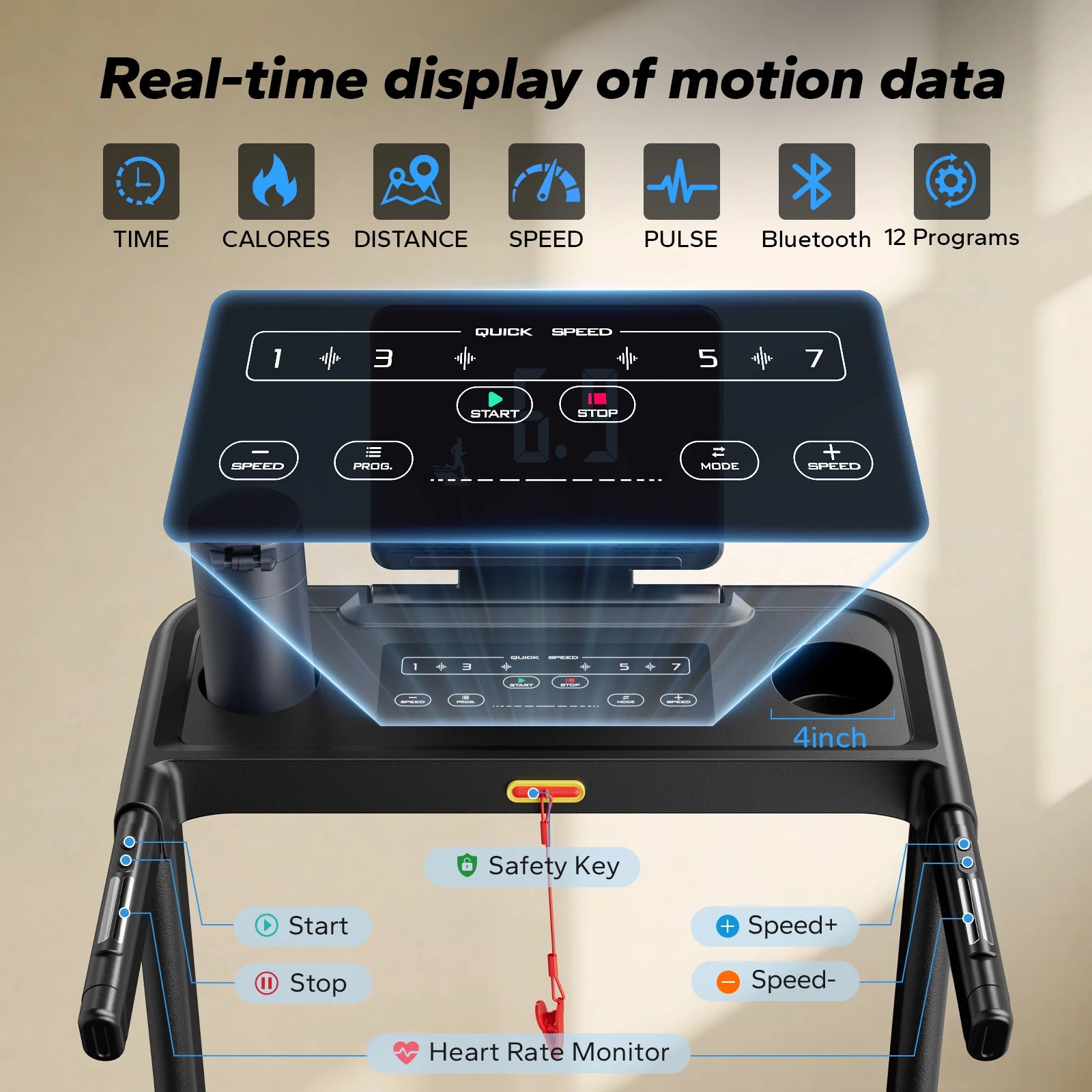MERACH Foldable Treadmill T12 Incline Bluetooth Heart Rate Monitoring by S And B Enterprise