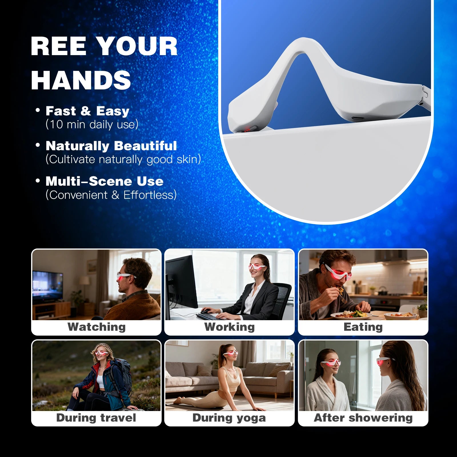 Jitesy Eye Massager 3D Red Light EMS For Dark Circles by S And B Enterprise
