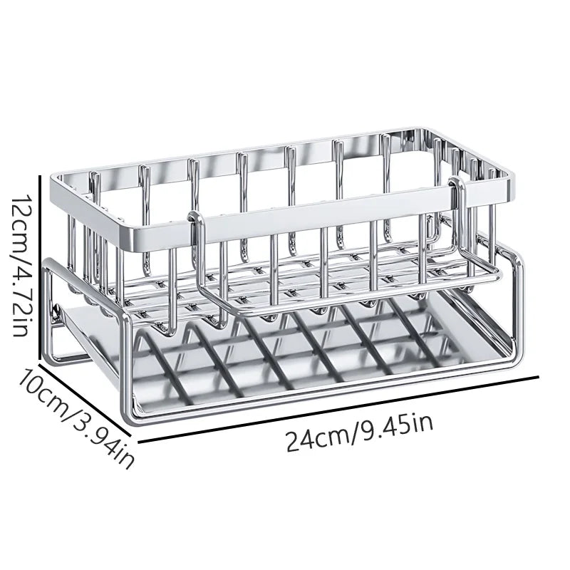 Over-Sink Kitchen Organizer - Sponge Holder & Drying Rack with Faucet Mount, Space-Saving Storage for Sponges and Brushes by S And B Enterprise