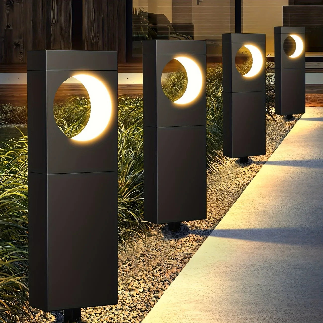 Solar Pathway Lights Outdoor Waterproof Bright Moon Auto On/Off Garden Light for Yard Patio Porch Lawn Outside Decor Lighting by S And B Enterprise