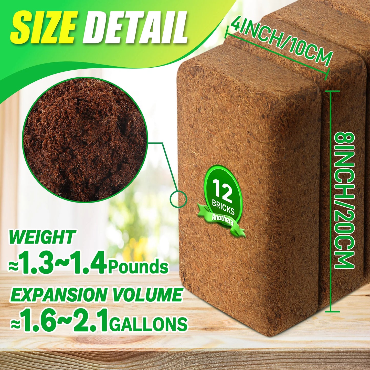 Coco Coir Brick for Plants Premium 100 Percent Organic