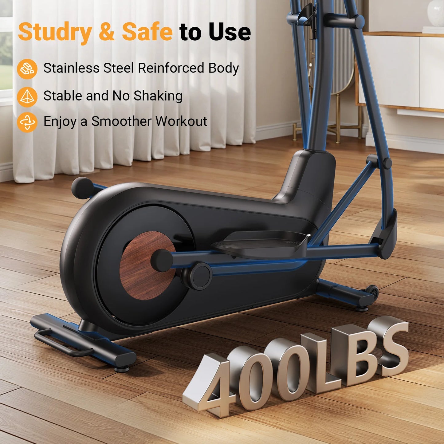 MERACH Elliptical Exercise Machine Magnetic Drive 8 Resistance Levels