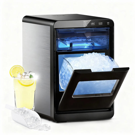 SHICUO Nugget Ice Maker Countertop 44 Lbs Per Day Self-Cleaning