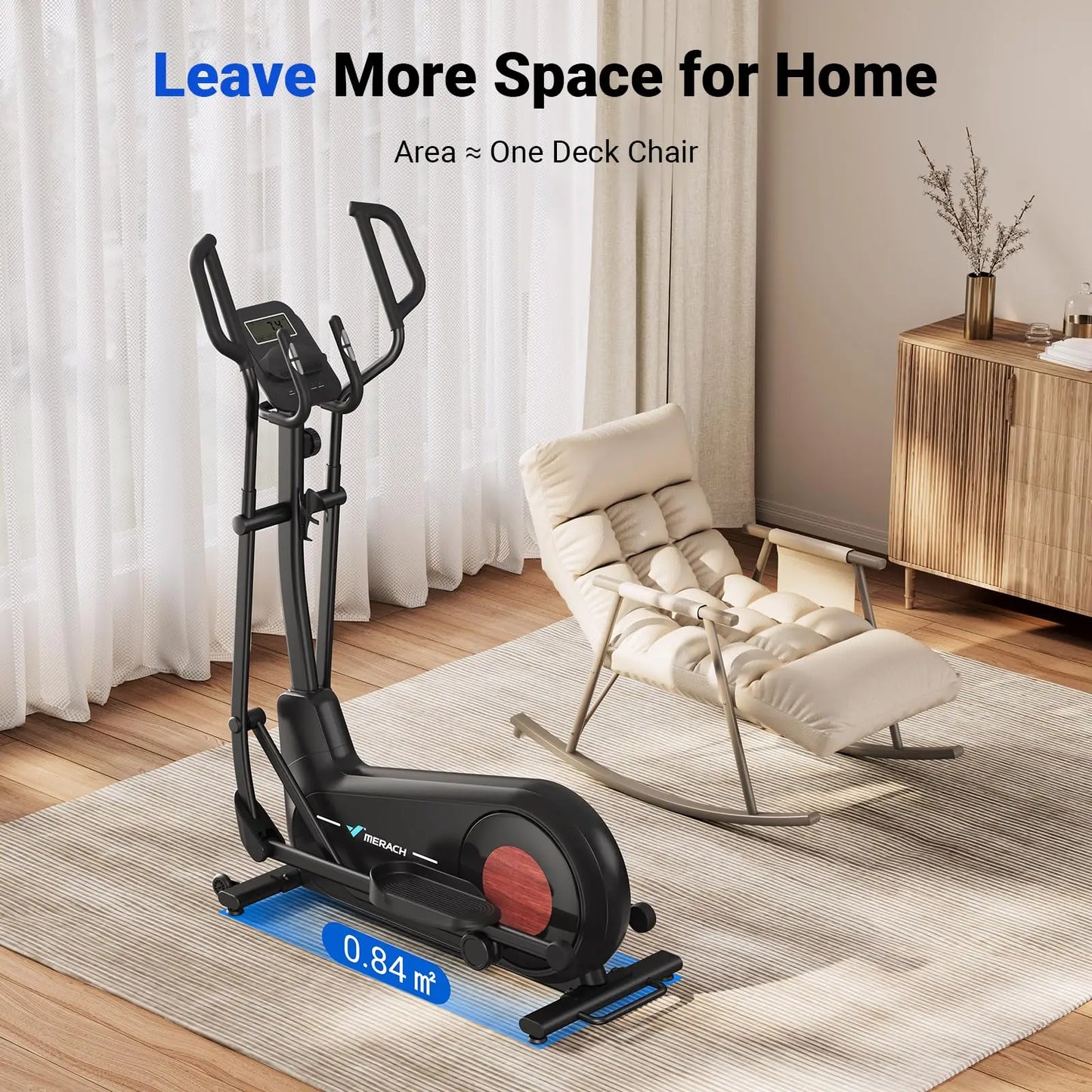 MERACH Elliptical Exercise Machine Magnetic Drive 8 Resistance Levels