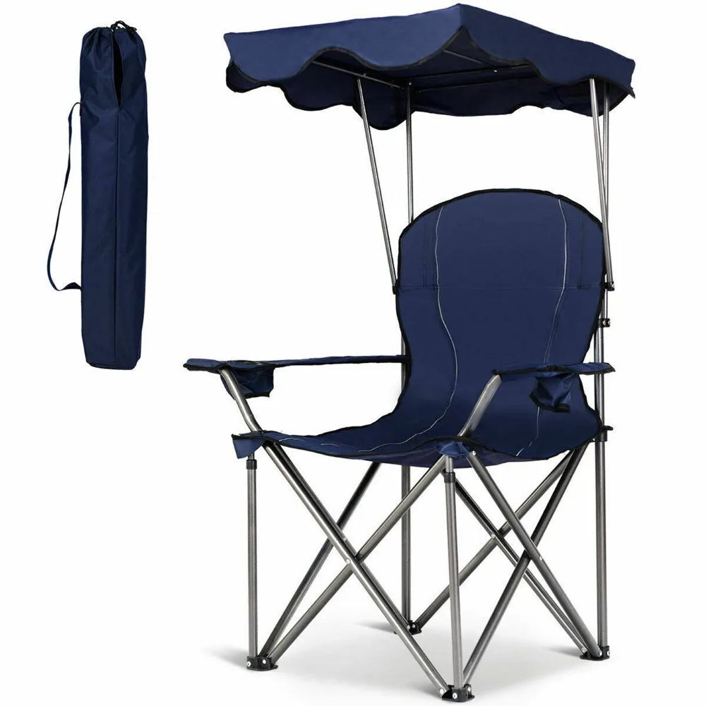 Folding Canopy Camping Chair Portable Beach Chair With Carrying Bag