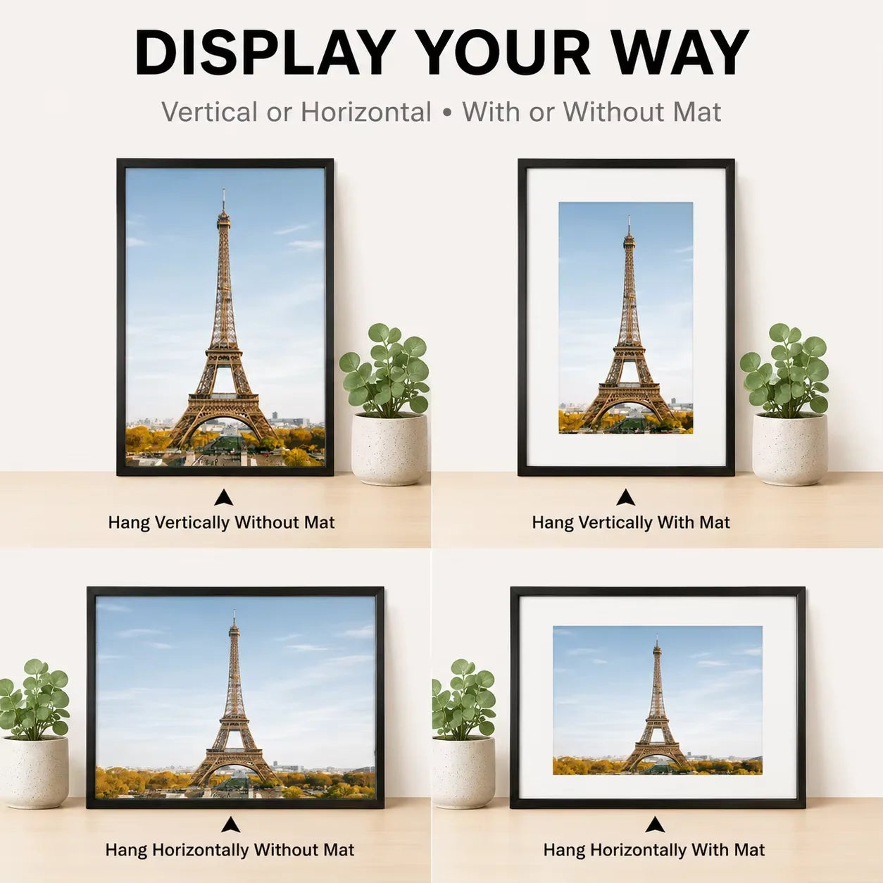 Aluminum Picture Frames Set, Modern Multi-Frame Wall Display
