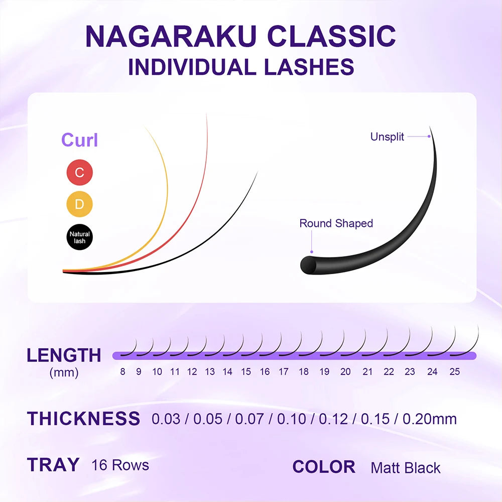Nagaraku Natural Look False Eyelashes Individual Lashes Salon Quality