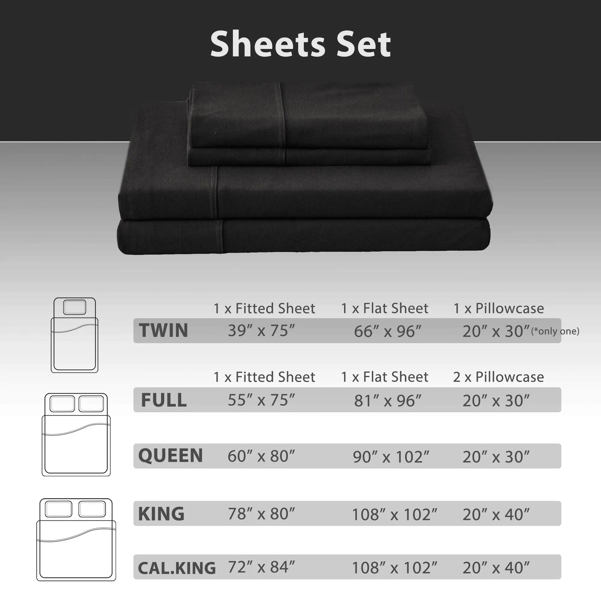 4-Piece 100% Cotton Jersey Knit Sheet Set – Ultra Soft & Breathable Bedding Set with Deep Pocket Fitted Sheet, Flat Sheet & 2 Pillowcases（Without Core） – Wrinkle Free, Machine Washable, Secure Fit & Cozy Comfort for A by S And B Enterprise