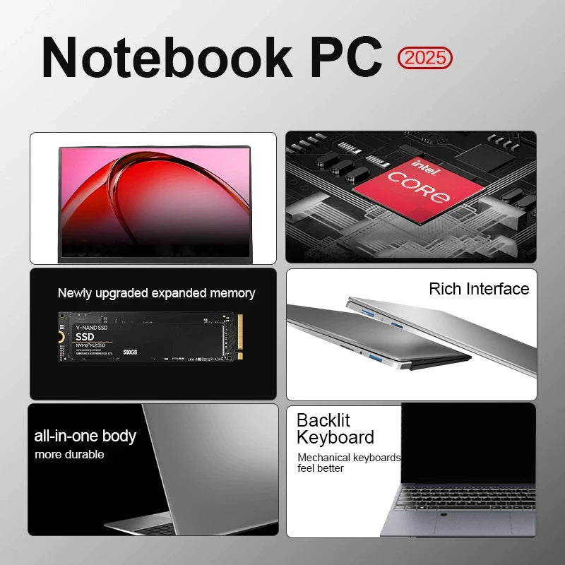 New Ultra Slim Laptop 15.6' 16GB RAM 2TB SSD Intel I9 10980HK/9900 Gaming PC 1920*1080 IPS Windows 11 Office Study Computer PC