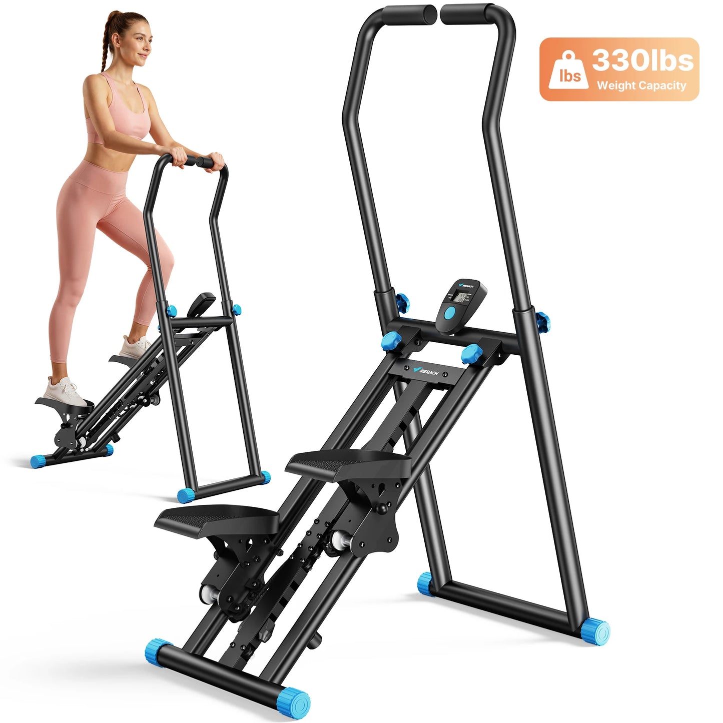 MERACH Stair Stepper Foldable Full Body Workout Silent Multi-functional Adjustable Fitness Climbing Machine for Home Use Exercise Running Sweating by S And B Enterprise