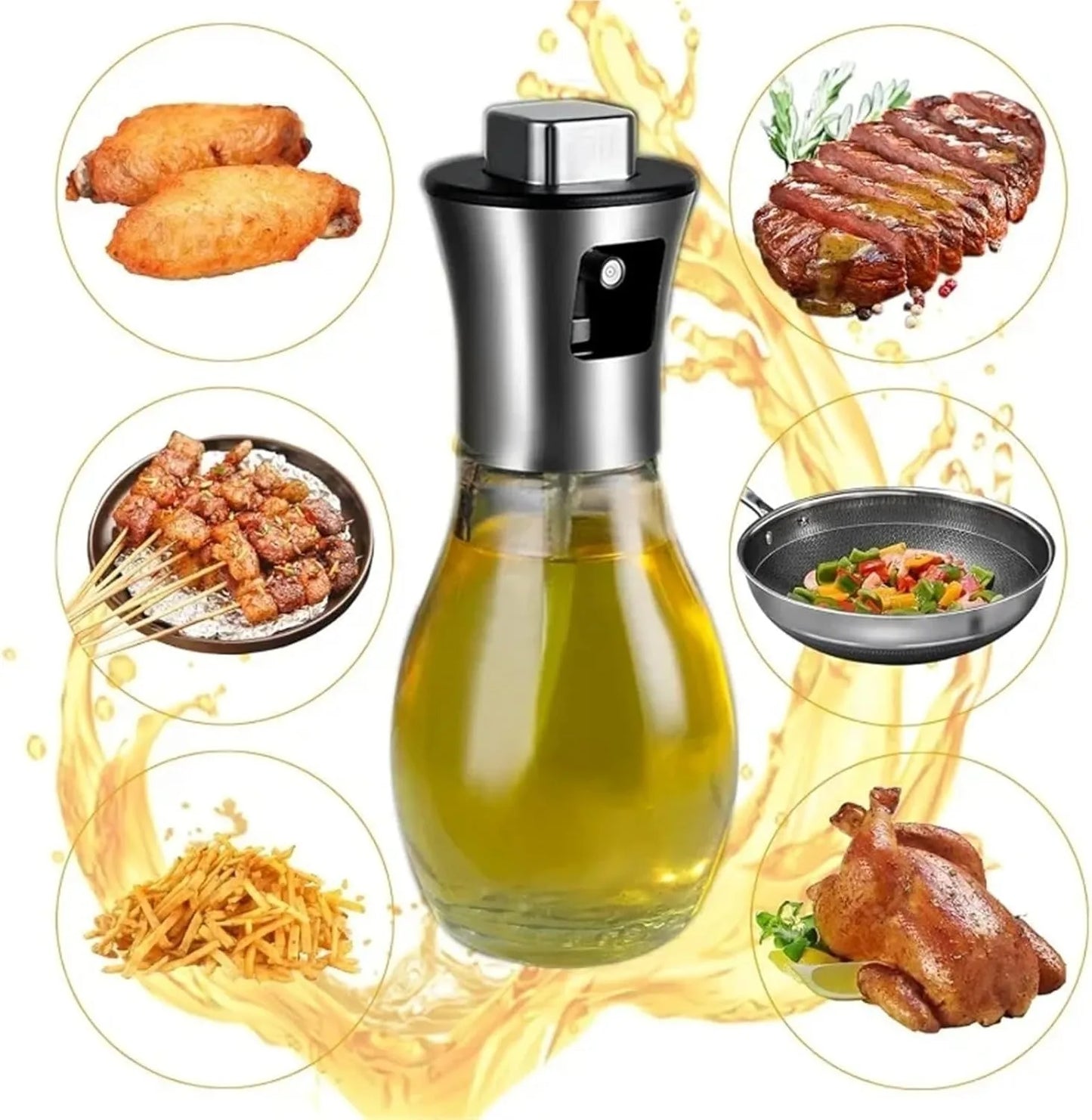 Oil Sprayer For Cooking 200ML Olive Oil Fine Mist Spray Bottle Stainless Steel Dispenser For Air Fryer Salad Baking by S And B Enterprise