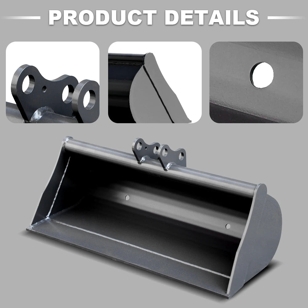 Huayee Toothless Bucket for Small Excavators With Pin