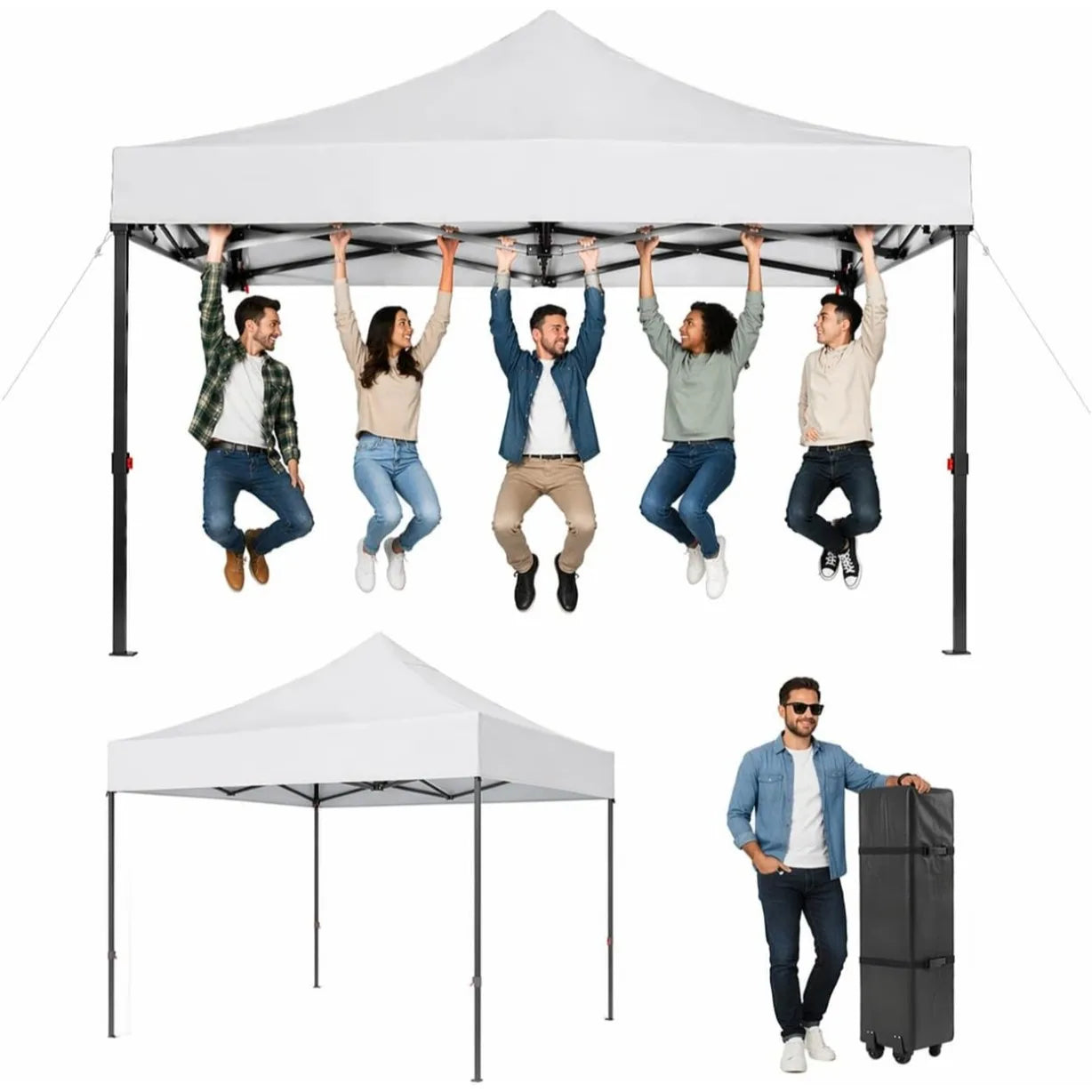 Aoxun 3x3m Pop Up Gazebo Tent Waterproof UV50+ Folding Canopy with Sand Bags & Carry Bag Outdoor Party Tent for Camping Beach Wedding by S And B Enterprise