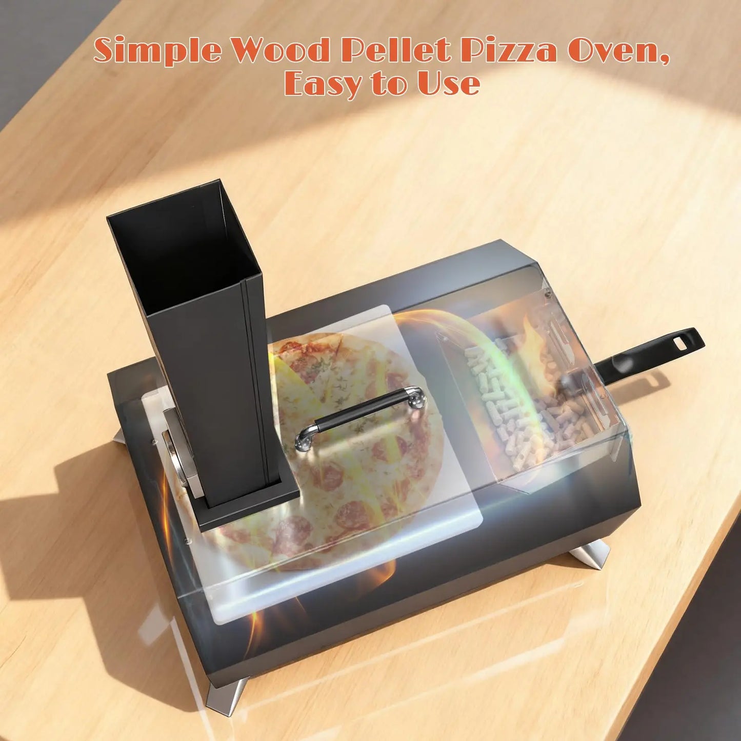Karinear Outdoor Wood Pellet Pizza Oven With Peel And Cutter