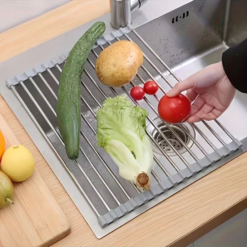 Dish Drain Storage Storage Pack Dish Drying Racks Iron Kitchen Utensils Storage With Spout Drain Basket Kitchen Accessories
