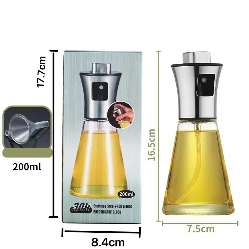 Oil Sprayer For Cooking 200ML Olive Oil Fine Mist Spray Bottle Stainless Steel Dispenser For Air Fryer Salad Baking by S And B Enterprise