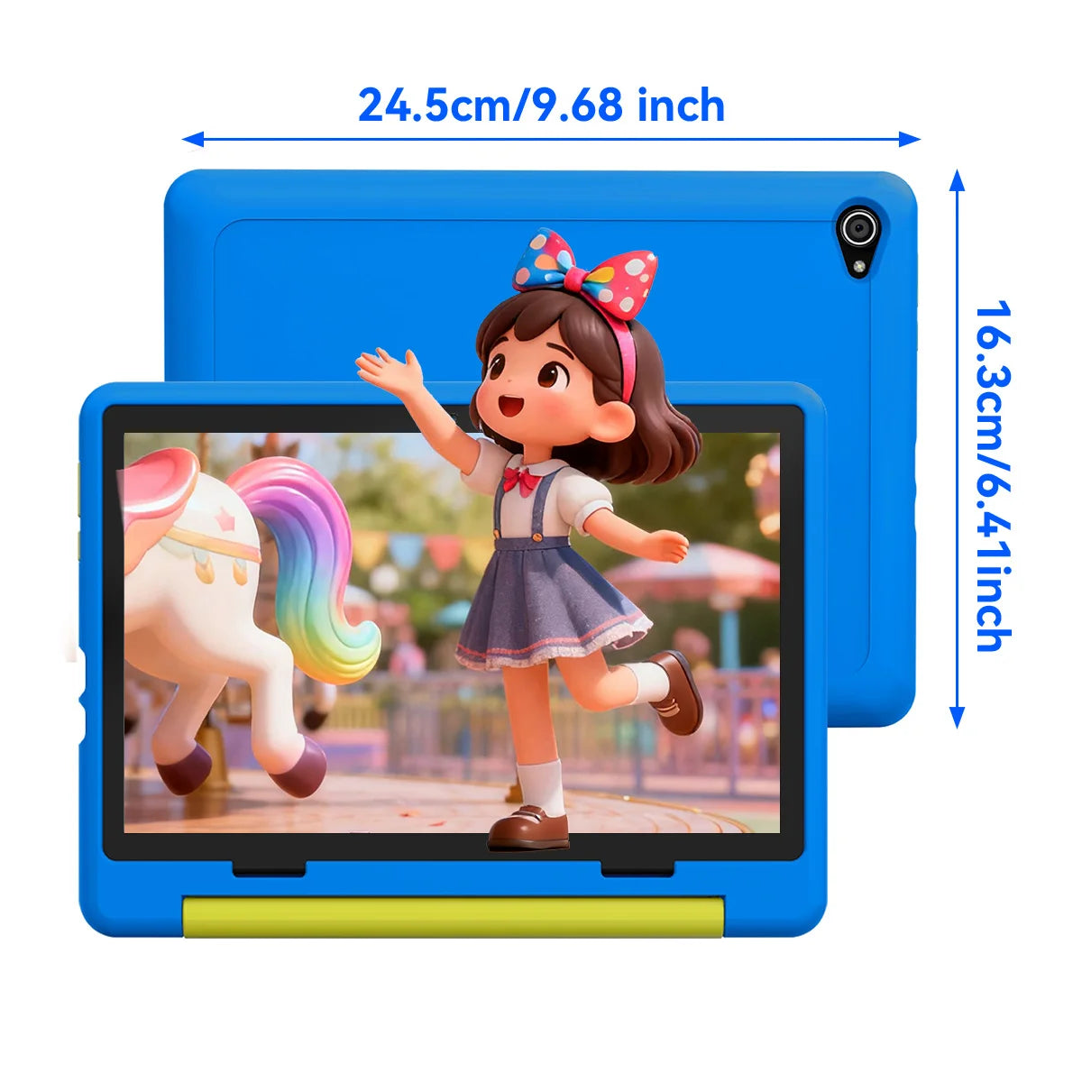 BUFO Kids Tablet 10.1 Inch Five Core Processor 24GB(3+21) RAM 64GB ROM Android 16 IPS HD Display 6000mAh Battery Parental Control Dual Camera TF 1TB Expand WiFi Children Learning Gaming Tablet Only Tablet