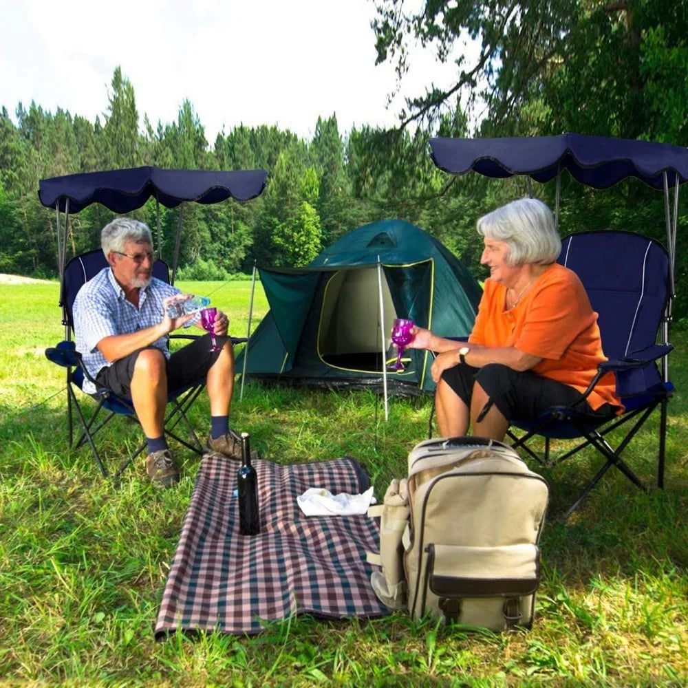 Folding Canopy Camping Chair Portable Beach Chair With Carrying Bag