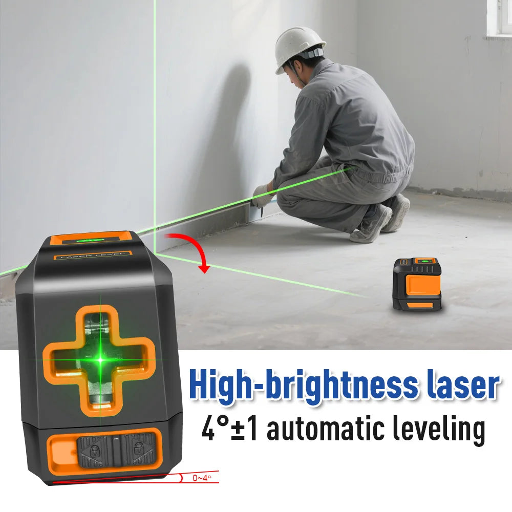 BOAYAL Laser Level Self Leveling Green Cross Line for Picture Hanging Tile Home DIY Construction Battery Included IP54 by S And B Enterprise
