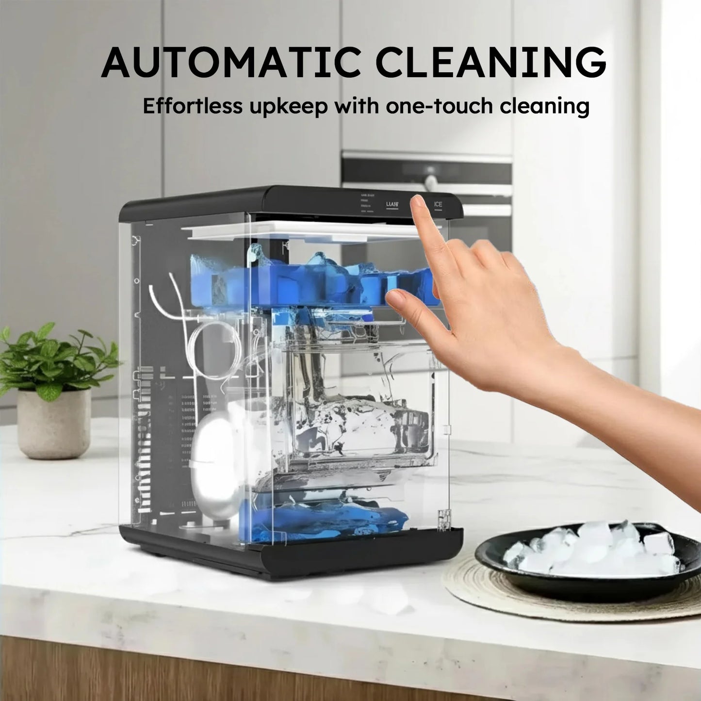 SHICUO Nugget Ice Maker Countertop 44 Lbs Per Day Self-Cleaning